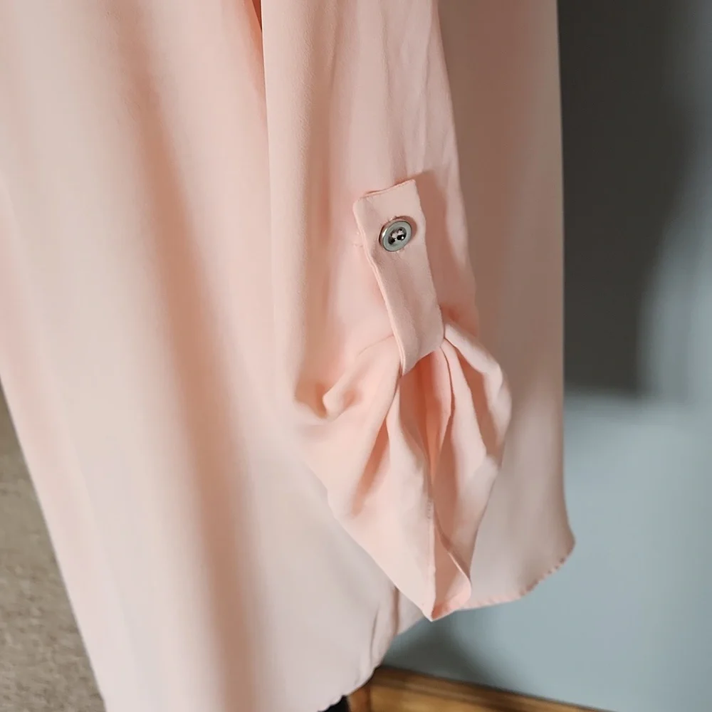 Decree Sheer Peach Blouse, XL - Picture 7 of 10